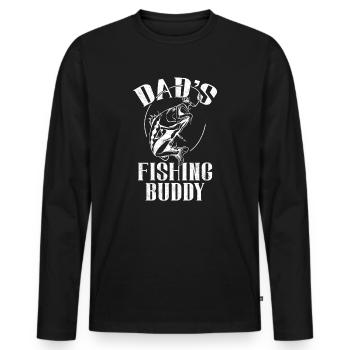 Fishing Angler Father Son Dad's Fishing Buddy - Men's Premium Organic Long Sleeve Shirt - black - Front - Nico (187cm)