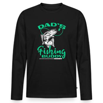 Angler Fishing Father Son Dad's Fishing Buddy - Men's Premium Organic Long Sleeve Shirt - black - Front - Nico (187cm)