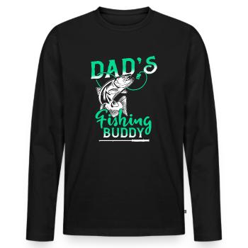 Angeln Angler Vater Sohn Dad's Fishing Buddy - Männer Premium Bio Langarmshirt - Schwarz - Vorne - Nico (187cm)