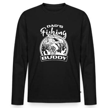 Angeln Angler Vater Sohn Dad's Fishing Buddy - Männer Premium Bio Langarmshirt - Schwarz - Vorne - Nico (187cm)