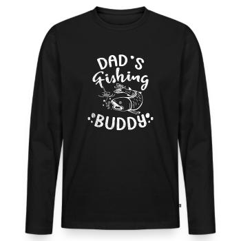 Angler Fishing Father Son Dad's Fishing Buddy - Men's Premium Organic Long Sleeve Shirt - black - Front - Nico (187cm)