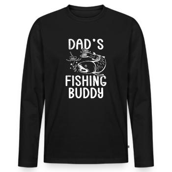 Angeln Angler Vater Sohn Dad's Fishing Buddy - Männer Premium Bio Langarmshirt - Schwarz - Vorne - Nico (187cm)