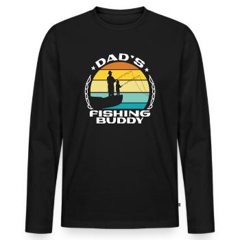 Angeln Angler Vater Sohn Dad's Fishing Buddy - Männer Premium Bio Langarmshirt - Schwarz - Vorne - Nico (187cm)