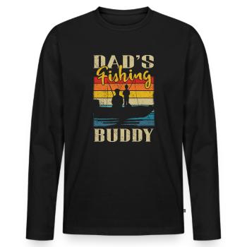 Angeln Angler Vater Sohn Dad's Fishing Buddy - Männer Premium Bio Langarmshirt - Schwarz - Vorne - Nico (187cm)