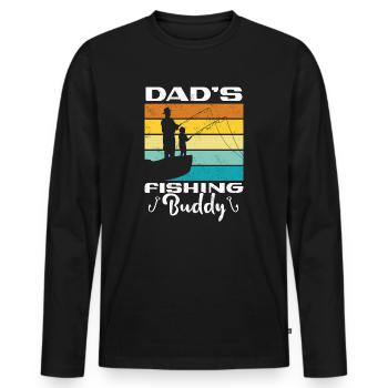 Fishing Angler Father Son Dad's Fishing Buddy - Men's Premium Organic Long Sleeve Shirt - black - Front - Nico (187cm)