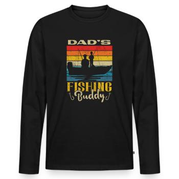 Fishing Angler Father Son Dad's Fishing Buddy - Men's Premium Organic Long Sleeve Shirt - black - Front - Nico (187cm)