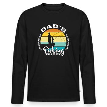 Angeln Angler Vater Sohn Dad's Fishing Buddy - Männer Premium Bio Langarmshirt - Schwarz - Vorne - Nico (187cm)