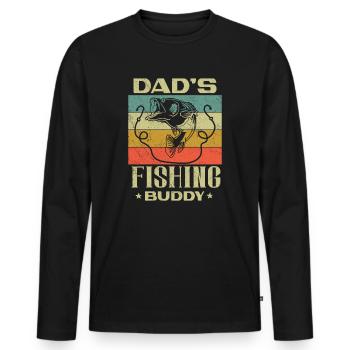 Fishing Angler Father Son Dad's Fishing Buddy - Men's Premium Organic Long Sleeve Shirt - black - Front - Nico (187cm)