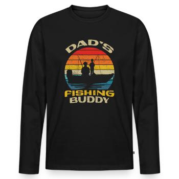 Angeln Angler Vater Sohn Dad's Fishing Buddy - Männer Premium Bio Langarmshirt - Schwarz - Vorne - Nico (187cm)