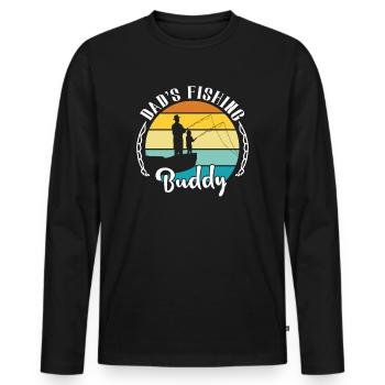 Fishing Angler Father Son Dad's Fishing Buddy - Men's Premium Organic Long Sleeve Shirt - black - Front - Nico (187cm)