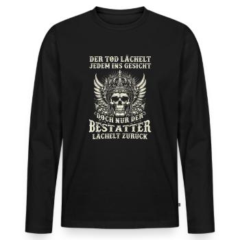 Bestatter Bestattungsfachkraft Geschenkidee Tod - Männer Premium Bio Langarmshirt - Schwarz - Vorne - Nico (187cm)