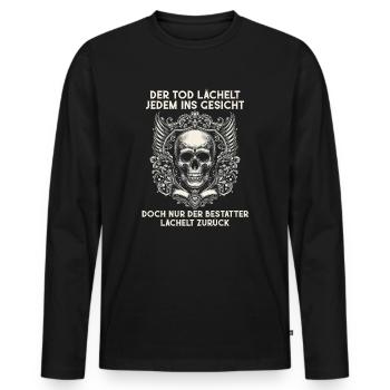 Bestatter Bestattungsfachkraft Geschenkidee Tod - Männer Premium Bio Langarmshirt - Schwarz - Vorne - Nico (187cm)