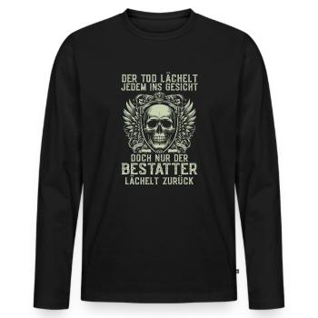 Bestatter Bestattungsfachkraft Geschenkidee Tod - Männer Premium Bio Langarmshirt - Schwarz - Vorne - Nico (187cm)