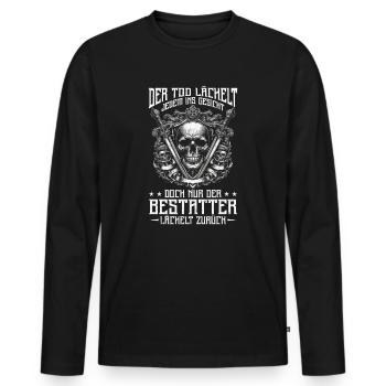 Bestatter Bestattungsfachkraft Geschenkidee Tod - Männer Premium Bio Langarmshirt - Schwarz - Vorne - Nico (187cm)