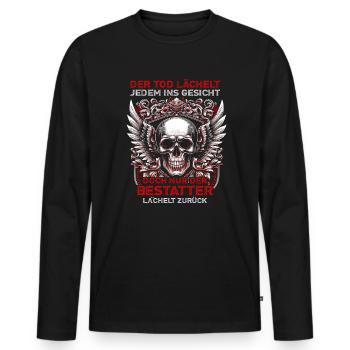 Bestatter Bestattungsfachkraft Geschenkidee Tod - Männer Premium Bio Langarmshirt - Schwarz - Vorne - Nico (187cm)