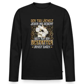 Bestatter Bestattungsfachkraft Geschenkidee Humor - Männer Premium Bio Langarmshirt - Schwarz - Vorne - Nico (187cm)