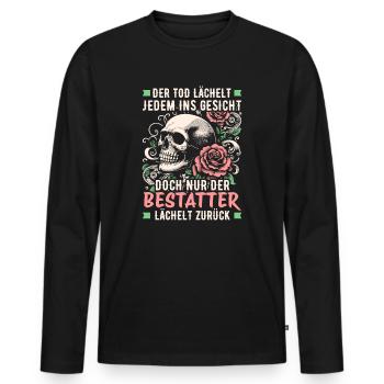 Bestatter Bestattungsfachkraft Geschenkidee Humor - Männer Premium Bio Langarmshirt - Schwarz - Vorne - Nico (187cm)