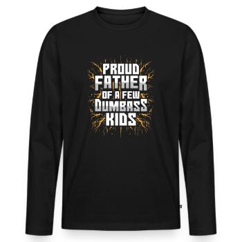 Papa Fun Geschenkidee Father Of A Few Dumbass Kids - Männer Premium Bio Langarmshirt - Schwarz - Vorne - Nico (187cm)