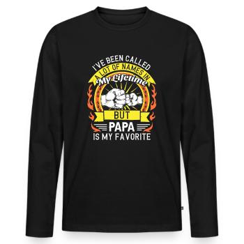 Papa Vater Sohn Geschenkidee Called A Lot Of Names - Männer Premium Bio Langarmshirt - Schwarz - Vorne - Nico (187cm)