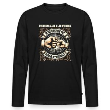 Papa Vater Sohn Geschenkidee Called A Lot Of Names - Männer Premium Bio Langarmshirt - Schwarz - Vorne - Nico (187cm)