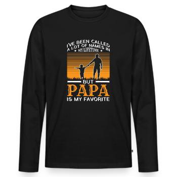 Papa Vater Sohn Geschenkidee Called A Lot Of Names - Männer Premium Bio Langarmshirt - Schwarz - Vorne - Nico (187cm)