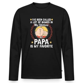 Papa Vater Sohn Geschenkidee Called A Lot Of Names - Männer Premium Bio Langarmshirt - Schwarz - Vorne - Nico (187cm)