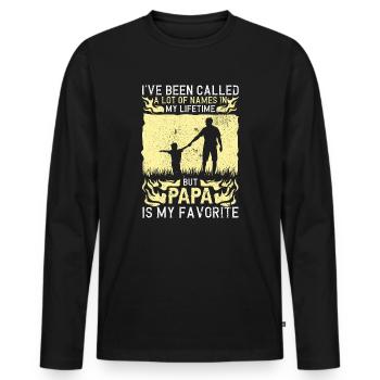 Papa Vater Sohn Geschenkidee Called A Lot Of Names - Männer Premium Bio Langarmshirt - Schwarz - Vorne - Nico (187cm)