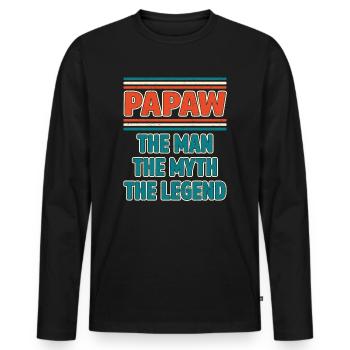 Papa Opa Geschenkidee Papaw Spruch Humor Vater - Männer Premium Bio Langarmshirt - Schwarz - Vorne - Nico (187cm)