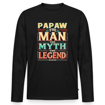 Papa Opa Vater Geschenkidee Papaw Spruch Humor - Männer Premium Bio Langarmshirt - Schwarz - Vorne - Nico (187cm)