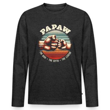 Papa Opa Vater Geschenkidee Papaw Spruch Humor - Männer Premium Bio Langarmshirt - Anthrazit meliert - Vorne - Nico (187cm)