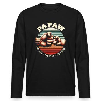 Papa Opa Vater Geschenkidee Papaw Spruch Humor - Männer Premium Bio Langarmshirt - Schwarz - Vorne - Nico (187cm)