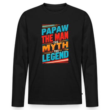 Papa Vater Opa Geschenkidee Papaw Spruch Humor - Männer Premium Bio Langarmshirt - Schwarz - Vorne - Nico (187cm)