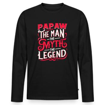Papa Vater Opa Geschenkidee Papaw Spruch Humor - Männer Premium Bio Langarmshirt - Schwarz - Vorne - Nico (187cm)