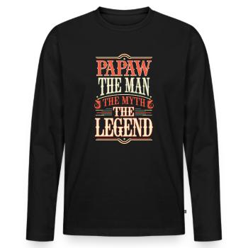 Papa Vater Opa Geschenkidee Papaw Spruch Humor - Männer Premium Bio Langarmshirt - Schwarz - Vorne - Nico (187cm)