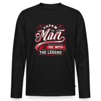Papa Vater Opa Geschenkidee Papaw Spruch Humor - Männer Premium Bio Langarmshirt - Schwarz - Vorne - Nico (187cm)