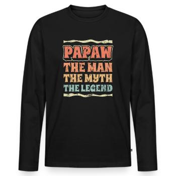 Papa Vater Opa Geschenkidee Papaw Spruch Humor - Männer Premium Bio Langarmshirt - Schwarz - Vorne - Nico (187cm)