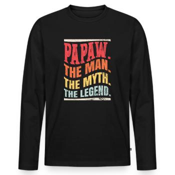 Papa Vater Opa Geschenkidee Papaw Spruch Humor - Männer Premium Bio Langarmshirt - Schwarz - Vorne - Nico (187cm)