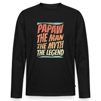 Papa Vater Opa Geschenkidee Papaw Spruch Humor - Männer Premium Bio Langarmshirt - Schwarz - Vorne - Nico (187cm)