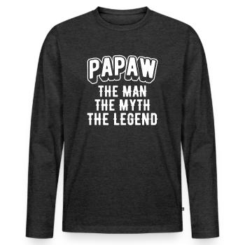 Dad Father Grandpa Gift Idea Papaw Saying Humor - Men's Premium Organic Long Sleeve Shirt - heather anthracite - Front - Nico (187cm)