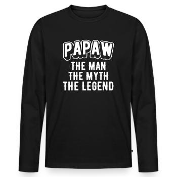Papa Vater Opa Geschenkidee Papaw Spruch Humor - Männer Premium Bio Langarmshirt - Schwarz - Vorne - Nico (187cm)