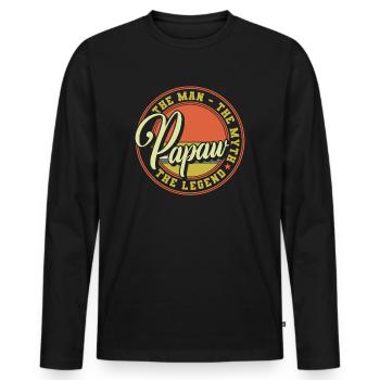 Papa Vater Opa Geschenkidee Papaw Spruch Humor - Männer Premium Bio Langarmshirt - Schwarz - Vorne - Nico (187cm)