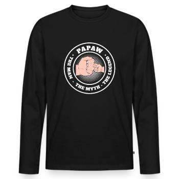 Papa Vater Opa Geschenkidee Papaw Spruch Humor - Männer Premium Bio Langarmshirt - Schwarz - Vorne - Nico (187cm)