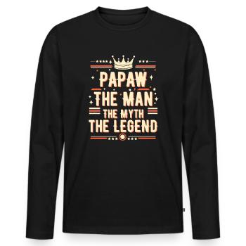 Papa Vater Opa Geschenkidee Papaw Spruch Humor - Männer Premium Bio Langarmshirt - Schwarz - Vorne - Nico (187cm)
