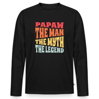 Papa Vater Opa Geschenkidee Papaw Spruch Humor - Männer Premium Bio Langarmshirt - Schwarz - Vorne - Nico (187cm)