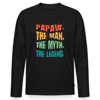 Papa Vater Opa Geschenkidee Papaw Spruch Humor - Männer Premium Bio Langarmshirt - Schwarz - Vorne - Nico (187cm)