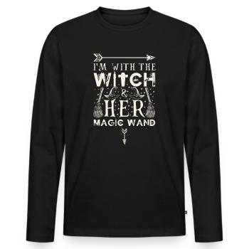 Halloween Men Costume Humor Funny Saying Outfit - Men's Premium Organic Long Sleeve Shirt - black - Front - Nico (187cm)