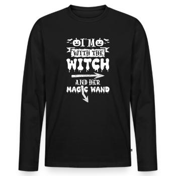 Halloween Men Costume Humor Funny Saying Outfit - Men's Premium Organic Long Sleeve Shirt - black - Front - Nico (187cm)