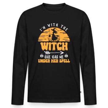 Halloween Men Costume Humor Funny Saying Outfit - Men's Premium Organic Long Sleeve Shirt - black - Front - Nico (187cm)