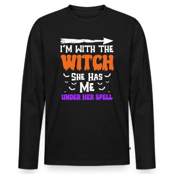 Halloween Men Costume Humor Funny Saying Outfit - Men's Premium Organic Long Sleeve Shirt - black - Front - Nico (187cm)