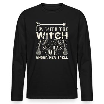 Halloween Men Costume Humor Funny Saying Outfit - Men's Premium Organic Long Sleeve Shirt - black - Front - Nico (187cm)